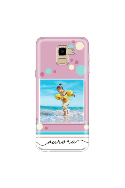 SAMSUNG - Galaxy J6 - Soft Clear Case - Cute Dots Photo Case