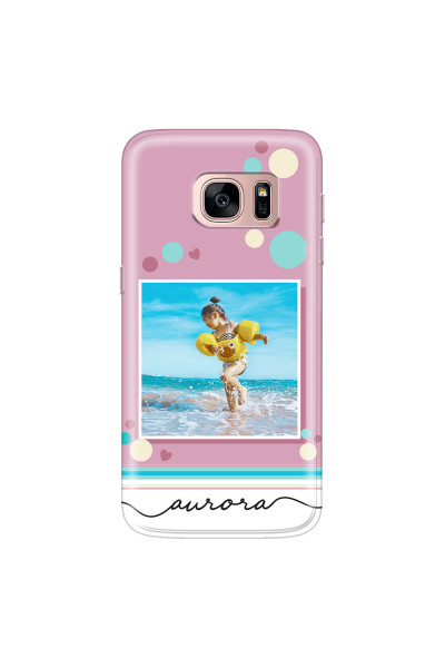 SAMSUNG - Galaxy S7 - Soft Clear Case - Cute Dots Photo Case