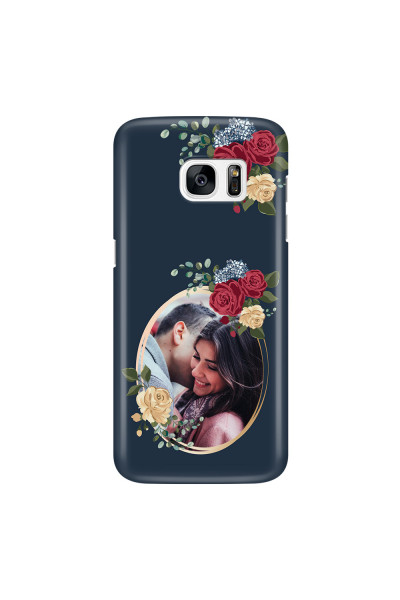 SAMSUNG - Galaxy S7 Edge - 3D Snap Case - Blue Floral Mirror Photo