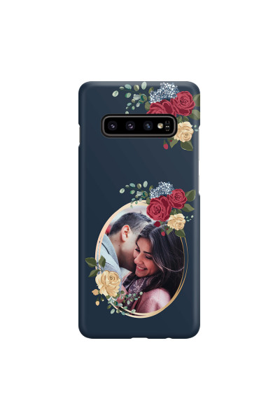 SAMSUNG - Galaxy S10 - 3D Snap Case - Blue Floral Mirror Photo