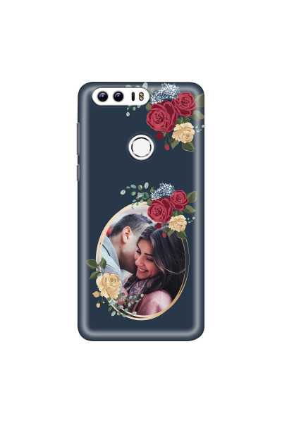 HONOR - Honor 8 - Soft Clear Case - Blue Floral Mirror Photo