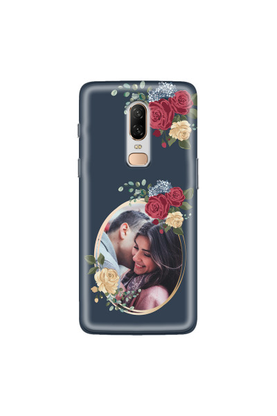 ONEPLUS - OnePlus 6 - Soft Clear Case - Blue Floral Mirror Photo