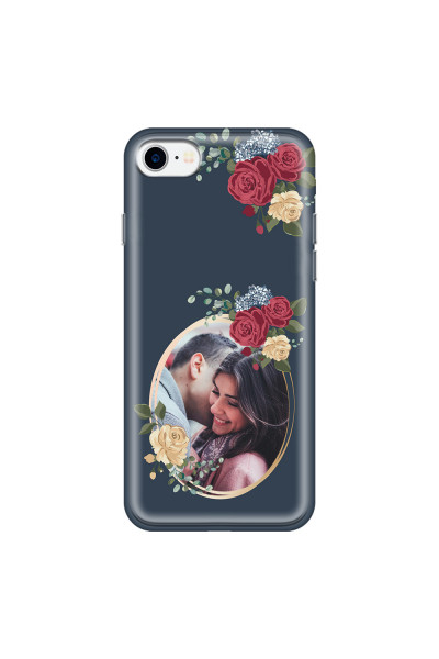 APPLE - iPhone 7 - Soft Clear Case - Blue Floral Mirror Photo