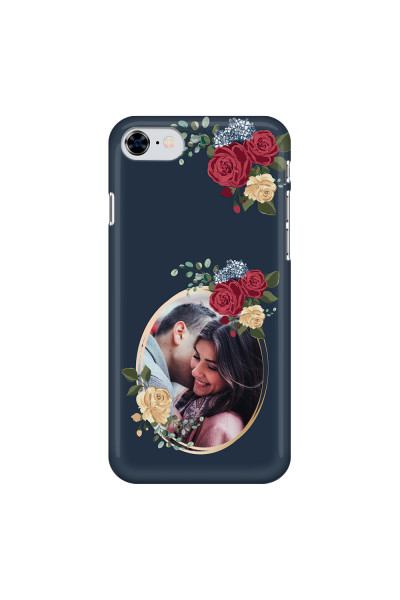 APPLE - iPhone 8 - 3D Snap Case - Blue Floral Mirror Photo