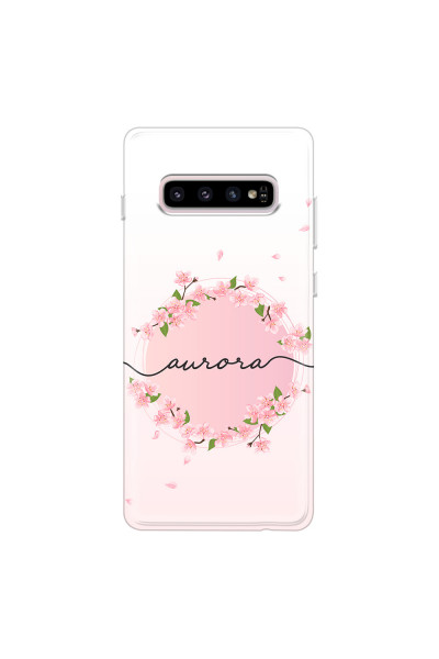SAMSUNG - Galaxy S10 - Soft Clear Case - Sakura Handwritten Circle