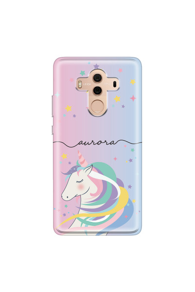 HUAWEI - Mate 10 Pro - Soft Clear Case - Pink Unicorn Handwritten
