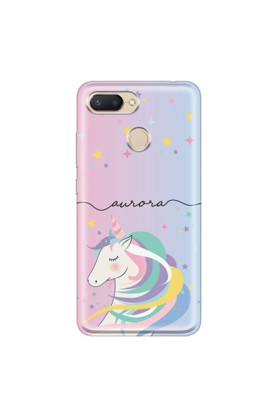 XIAOMI - Redmi 6 - Soft Clear Case - Pink Unicorn Handwritten