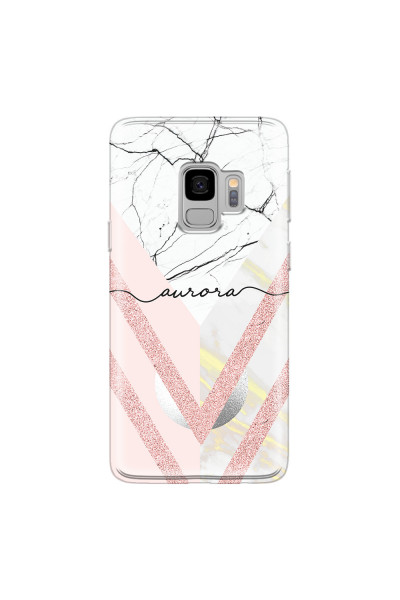 SAMSUNG - Galaxy S9 - Soft Clear Case - Glitter Marble Handwritten
