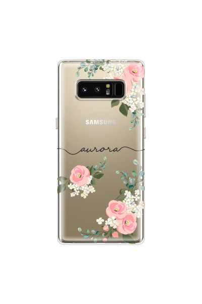 SAMSUNG - Galaxy Note 8 - Soft Clear Case - Pink Floral Handwritten
