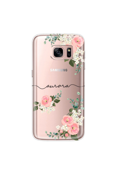 SAMSUNG - Galaxy S7 - Soft Clear Case - Pink Floral Handwritten