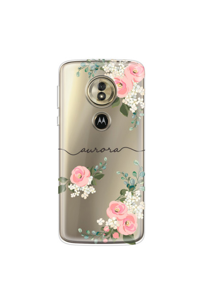 MOTOROLA by LENOVO - Moto G6 Play - Soft Clear Case - Pink Floral Handwritten