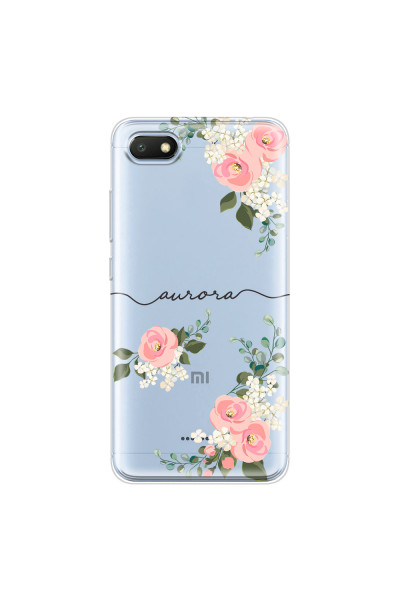 XIAOMI - Redmi 6A - Soft Clear Case - Pink Floral Handwritten