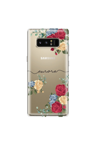 SAMSUNG - Galaxy Note 8 - Soft Clear Case - Red Floral Handwritten