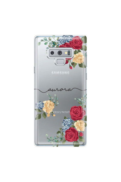SAMSUNG - Galaxy Note 9 - Soft Clear Case - Red Floral Handwritten