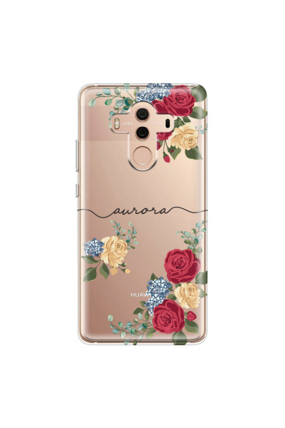 HUAWEI - Mate 10 Pro - Soft Clear Case - Red Floral Handwritten