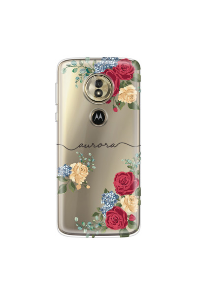 MOTOROLA by LENOVO - Moto G6 Play - Soft Clear Case - Red Floral Handwritten