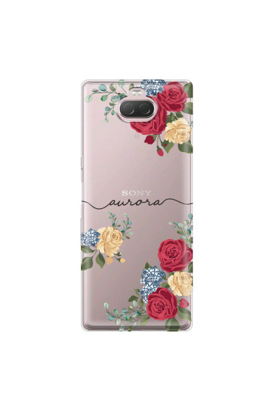 SONY - Sony 10 Plus - Soft Clear Case - Red Floral Handwritten