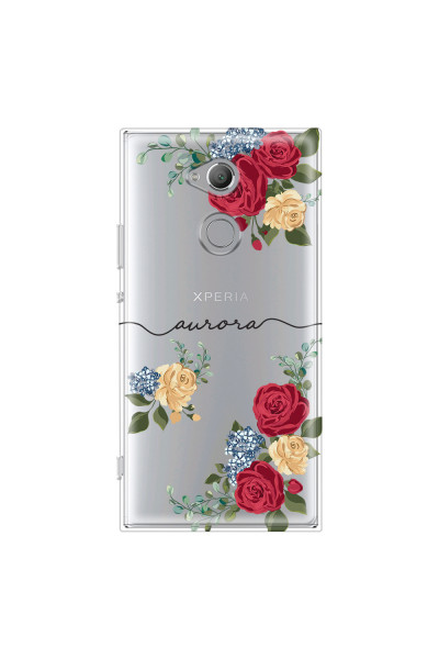 SONY - Sony XA2 Ultra - Soft Clear Case - Red Floral Handwritten