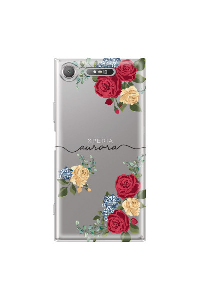 SONY - Sony XZ1 - Soft Clear Case - Red Floral Handwritten