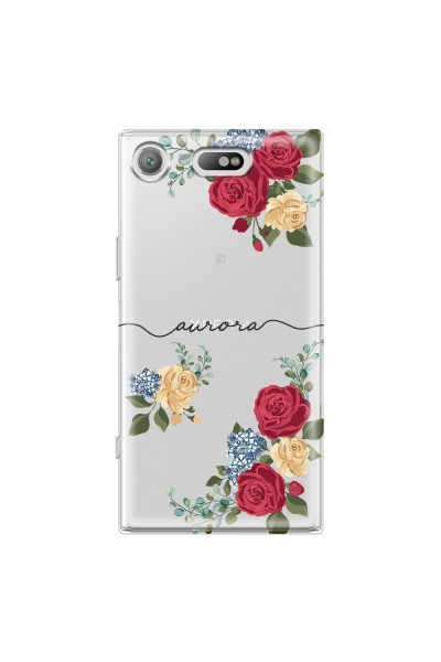 SONY - Sony XZ1 Compact - Soft Clear Case - Red Floral Handwritten