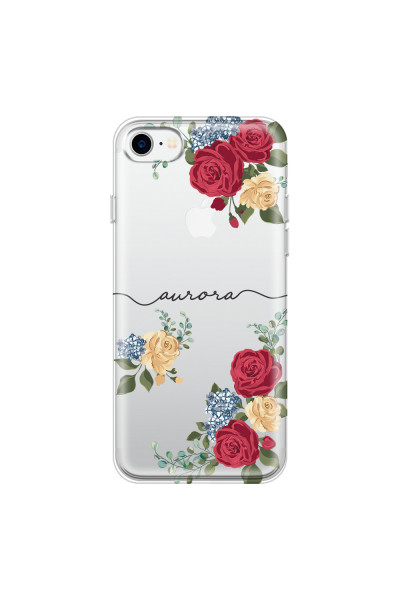 APPLE - iPhone 7 - Soft Clear Case - Red Floral Handwritten