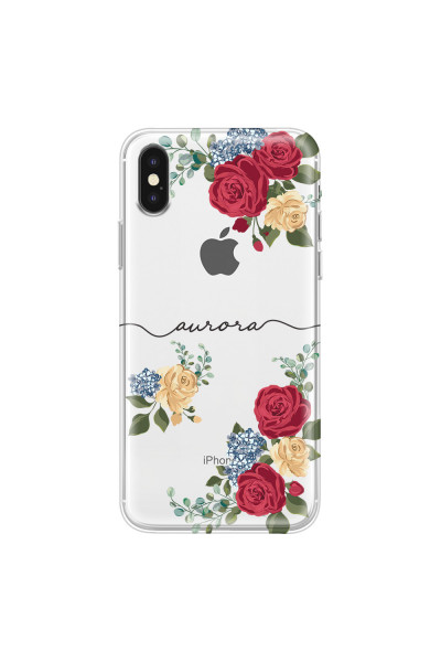 APPLE - iPhone XS Max - Soft Clear Case - Red Floral Handwritten