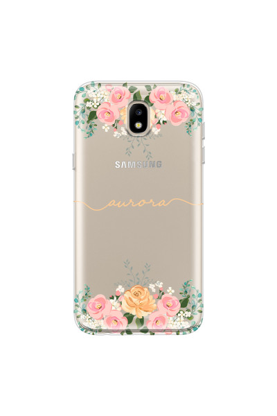 SAMSUNG - Galaxy J3 2017 - Soft Clear Case - Gold Floral Handwritten