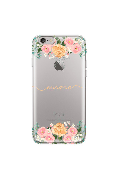 APPLE - iPhone 6S Plus - Soft Clear Case - Gold Floral Handwritten