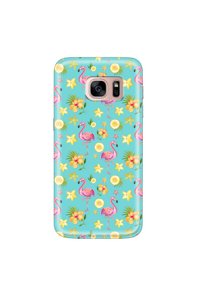 SAMSUNG - Galaxy S7 - Soft Clear Case - Tropical Flamingo I
