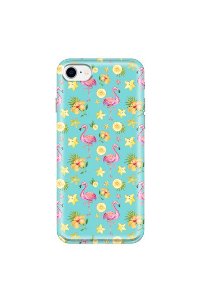 APPLE - iPhone 7 - Soft Clear Case - Tropical Flamingo I