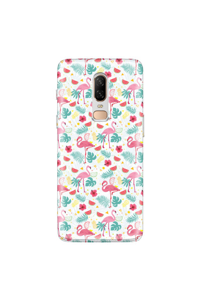 ONEPLUS - OnePlus 6 - Soft Clear Case - Tropical Flamingo II
