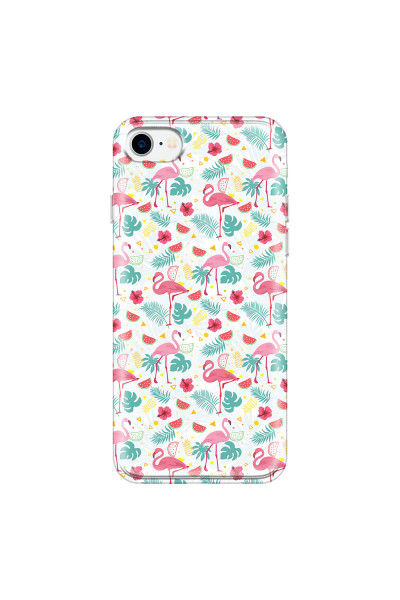 APPLE - iPhone 7 - Soft Clear Case - Tropical Flamingo II