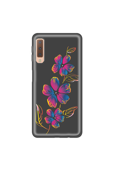 SAMSUNG - Galaxy A7 2018 - Soft Clear Case - Spring Flowers In The Dark
