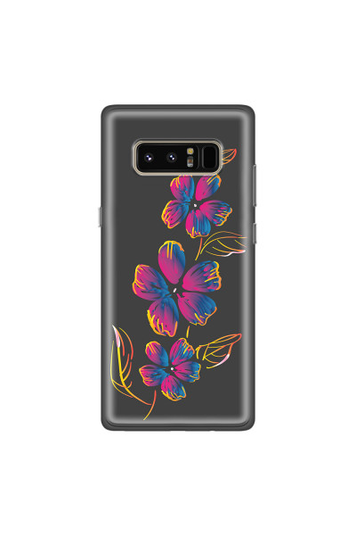 SAMSUNG - Galaxy Note 8 - Soft Clear Case - Spring Flowers In The Dark