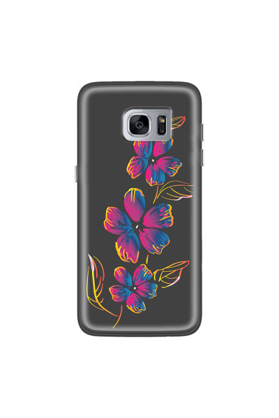 SAMSUNG - Galaxy S7 Edge - Soft Clear Case - Spring Flowers In The Dark