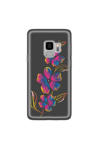 SAMSUNG - Galaxy S9 - Soft Clear Case - Spring Flowers In The Dark