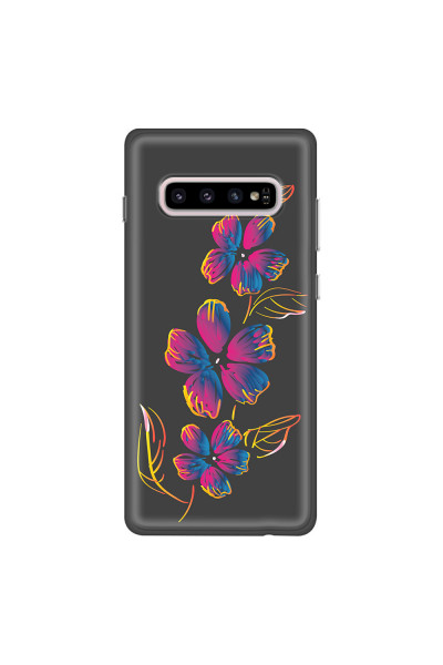 SAMSUNG - Galaxy S10 - Soft Clear Case - Spring Flowers In The Dark