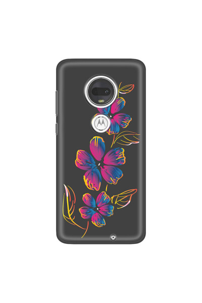 MOTOROLA by LENOVO - Moto G7 - Soft Clear Case - Spring Flowers In The Dark