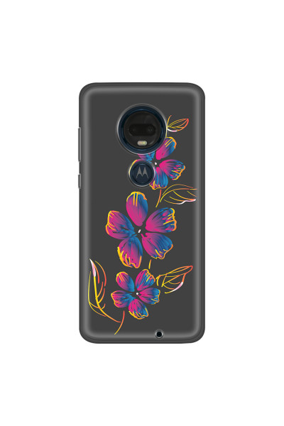 MOTOROLA by LENOVO - Moto G7 Plus - Soft Clear Case - Spring Flowers In The Dark