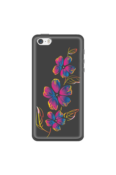 APPLE - iPhone 5S - Soft Clear Case - Spring Flowers In The Dark