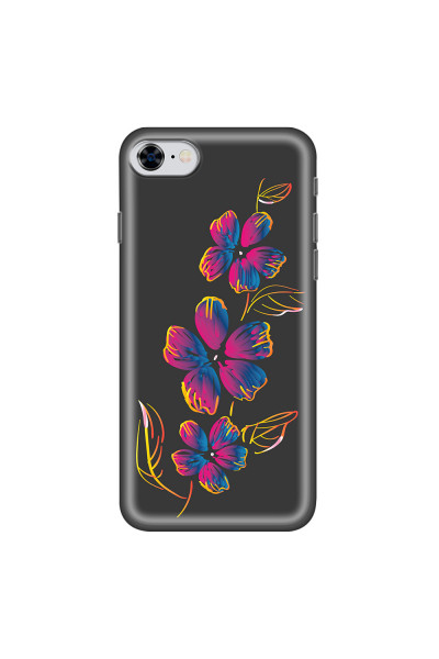 APPLE - iPhone 8 - Soft Clear Case - Spring Flowers In The Dark