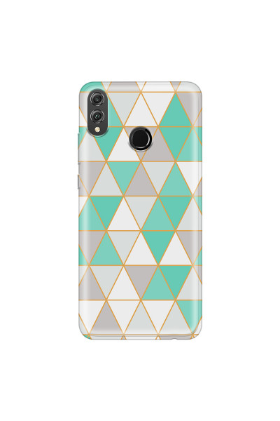 HONOR - Honor 8X - Soft Clear Case - Green Triangle Pattern