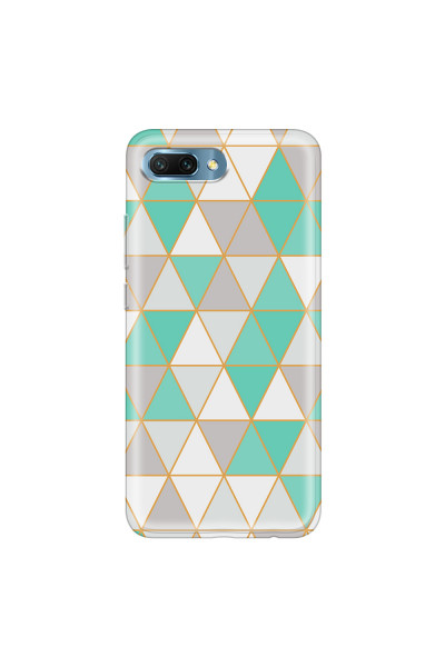HONOR - Honor 10 - Soft Clear Case - Green Triangle Pattern