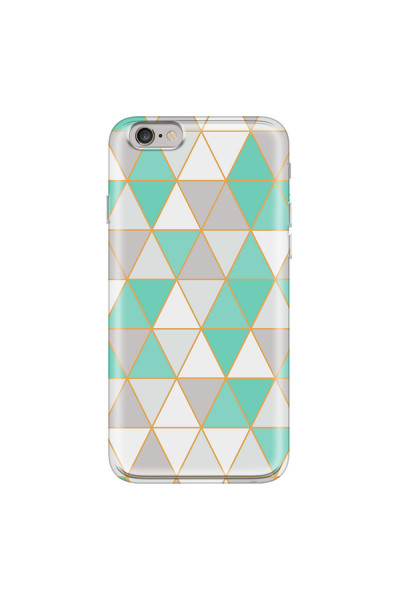 APPLE - iPhone 6S - Soft Clear Case - Green Triangle Pattern