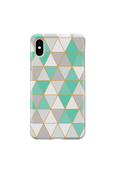 APPLE - iPhone X - 3D Snap Case - Green Triangle Pattern