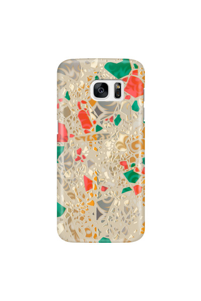 SAMSUNG - Galaxy S7 Edge - 3D Snap Case - Terrazzo Design Gold