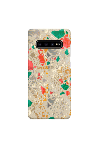 SAMSUNG - Galaxy S10 - 3D Snap Case - Terrazzo Design Gold