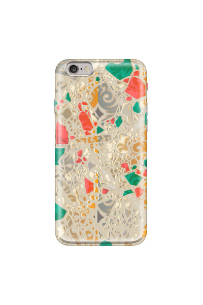 APPLE - iPhone 6S - Soft Clear Case - Terrazzo Design Gold