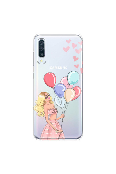 SAMSUNG - Galaxy A70 - Soft Clear Case - Balloon Party