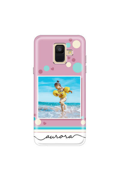 SAMSUNG - Galaxy A6 - Soft Clear Case - Cute Dots Photo Case
